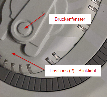 HeroCollector / Eaglemoss U.S.S. Enterprise NCC-1701 D Positionslicht-und-Brueckenfenster